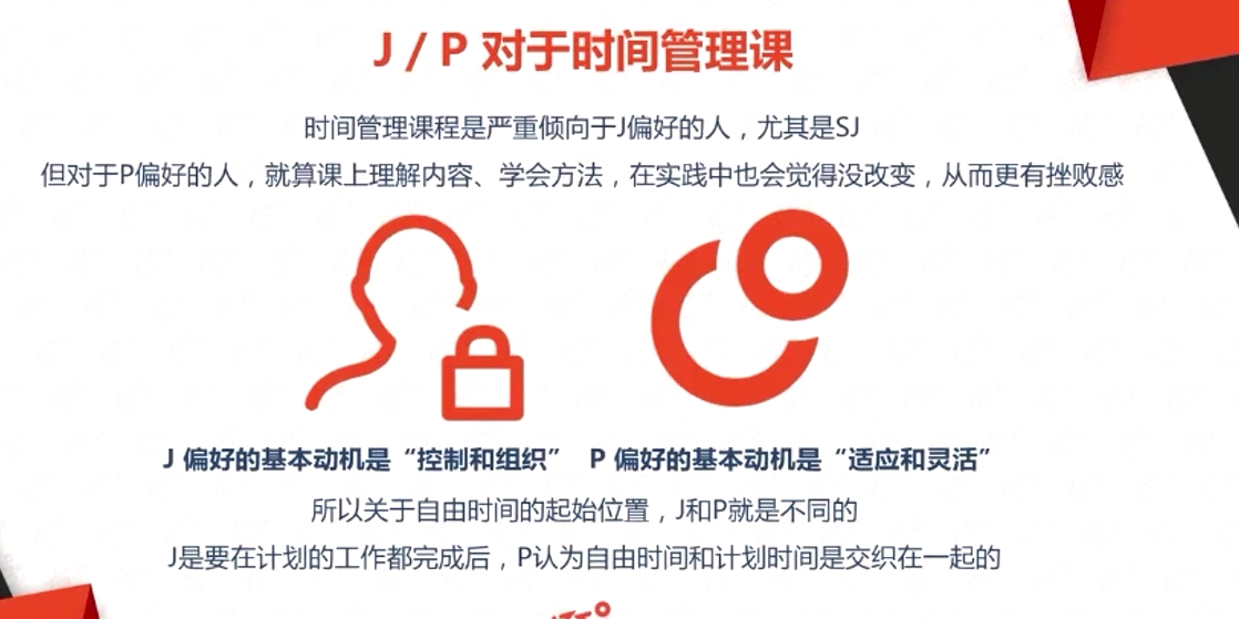 J/P 对于时间管理课