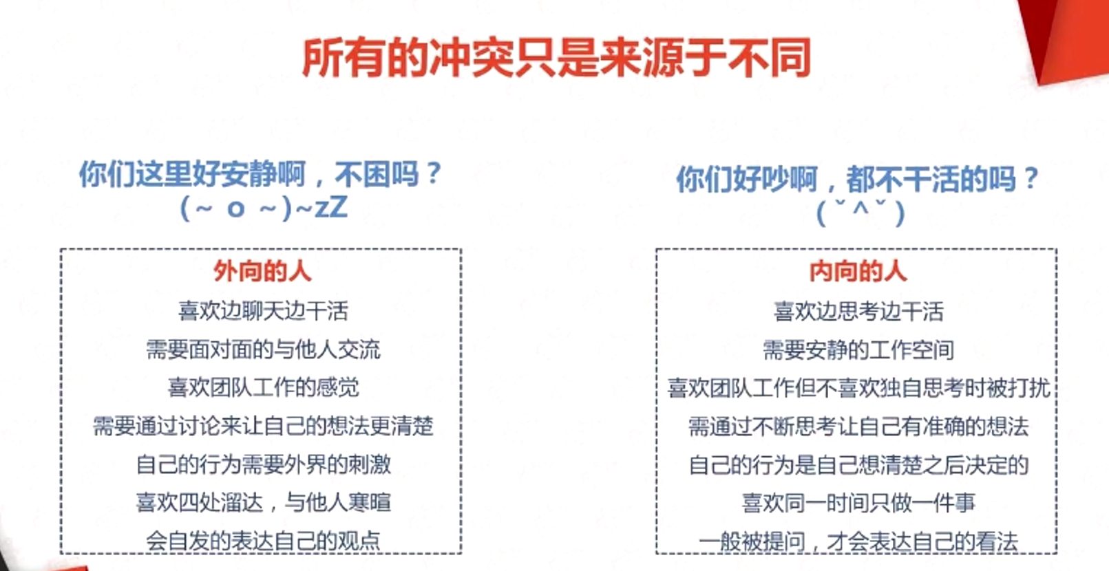 所有的冲突只是来源于不同